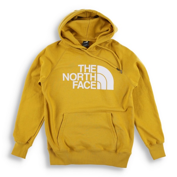 THE NORTHFACE | Womens Size L Yellow Logo Hooded Sweatshirt - Picture 1 of 4